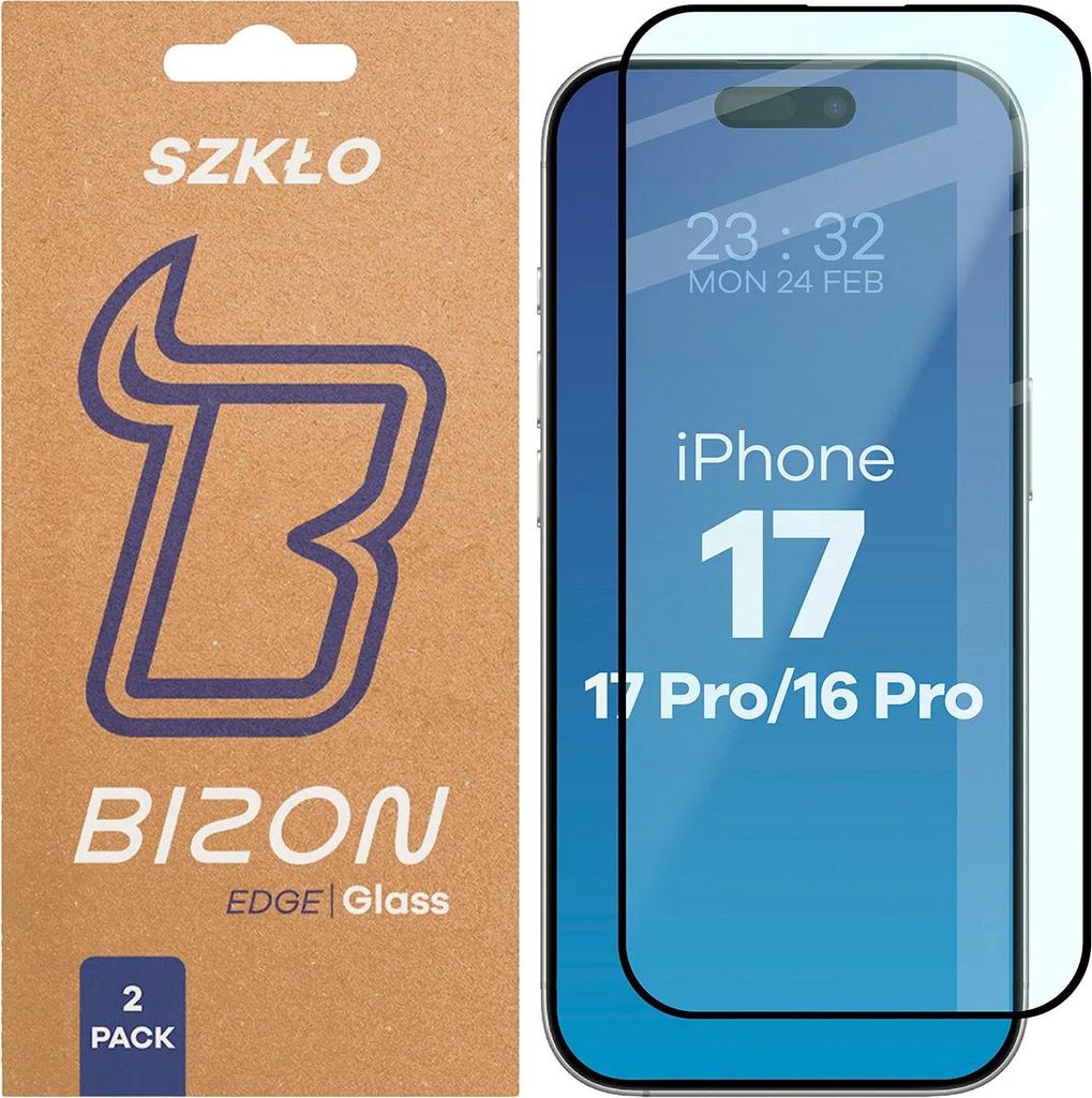 2x Gehärtetes Glas für iPhone 17 / 17 Pro / 16 Pro, Bizon Produktbild 