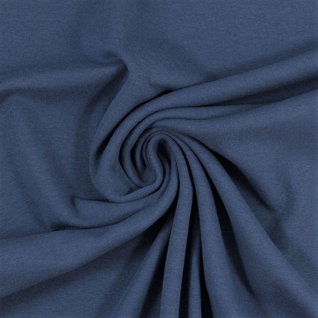 Bündchenstoff Heike Rauchblau, Uni 240 g/m², Strickschlauch Produktbild 