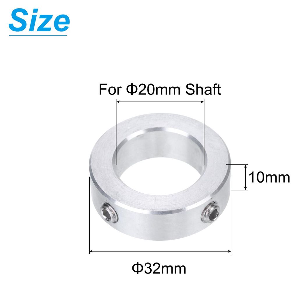 8 Stš¹ck Stellringe fš¹r Welle, 20mm Bohrung 10mm AD NAmm Breite Klemmringe Aluminiumlegierung Gewindestift Wellenkragen