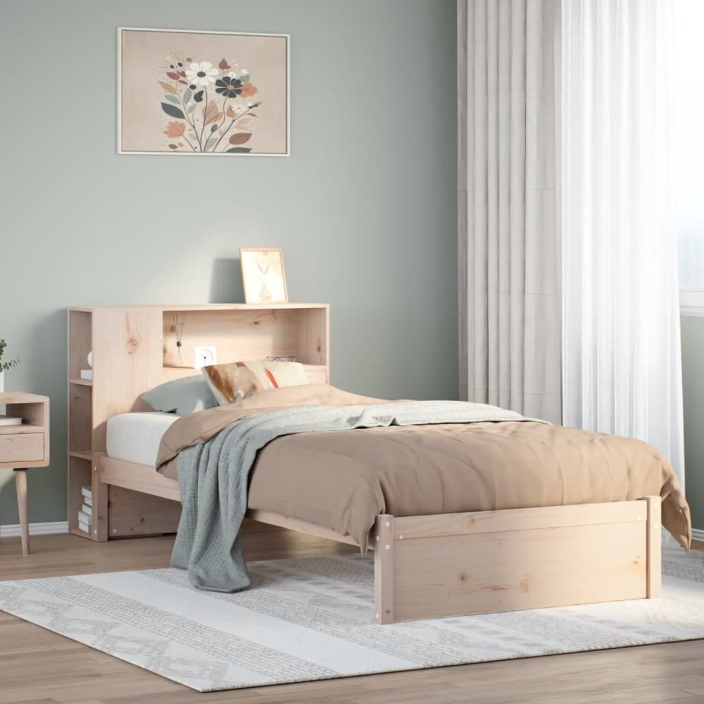 Maison Exclusive - Bücherregalbett ohne Matratze 75x190 cm Massivholz Kiefer