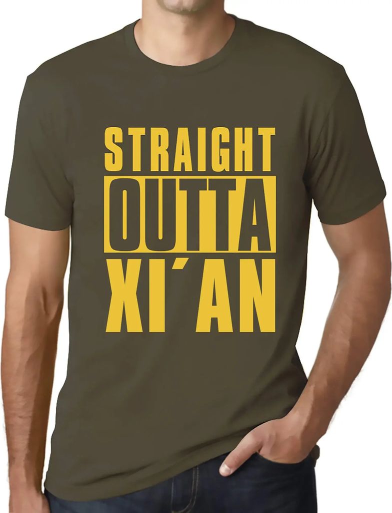 Herren Grafik T-Shirt Direkt aus Xi'an – Straight Outta Xi'an – Öko-Verantwortlich Vintage Jahrgang Kurzarm Lustige Druck Geburtstag Geschenk ...