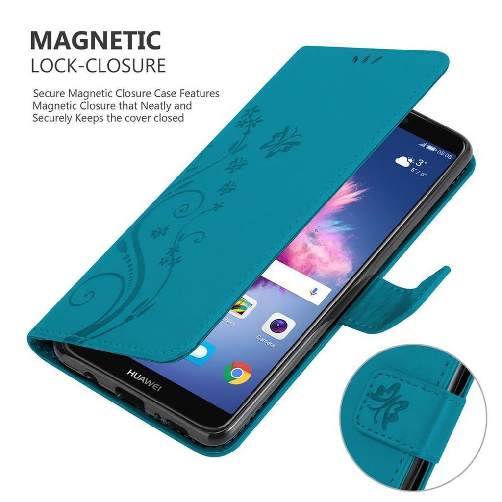 Cadorabo Hoesje voor Huawei P SMART 2018 / Enjoy 7S in METAAL BLAUW