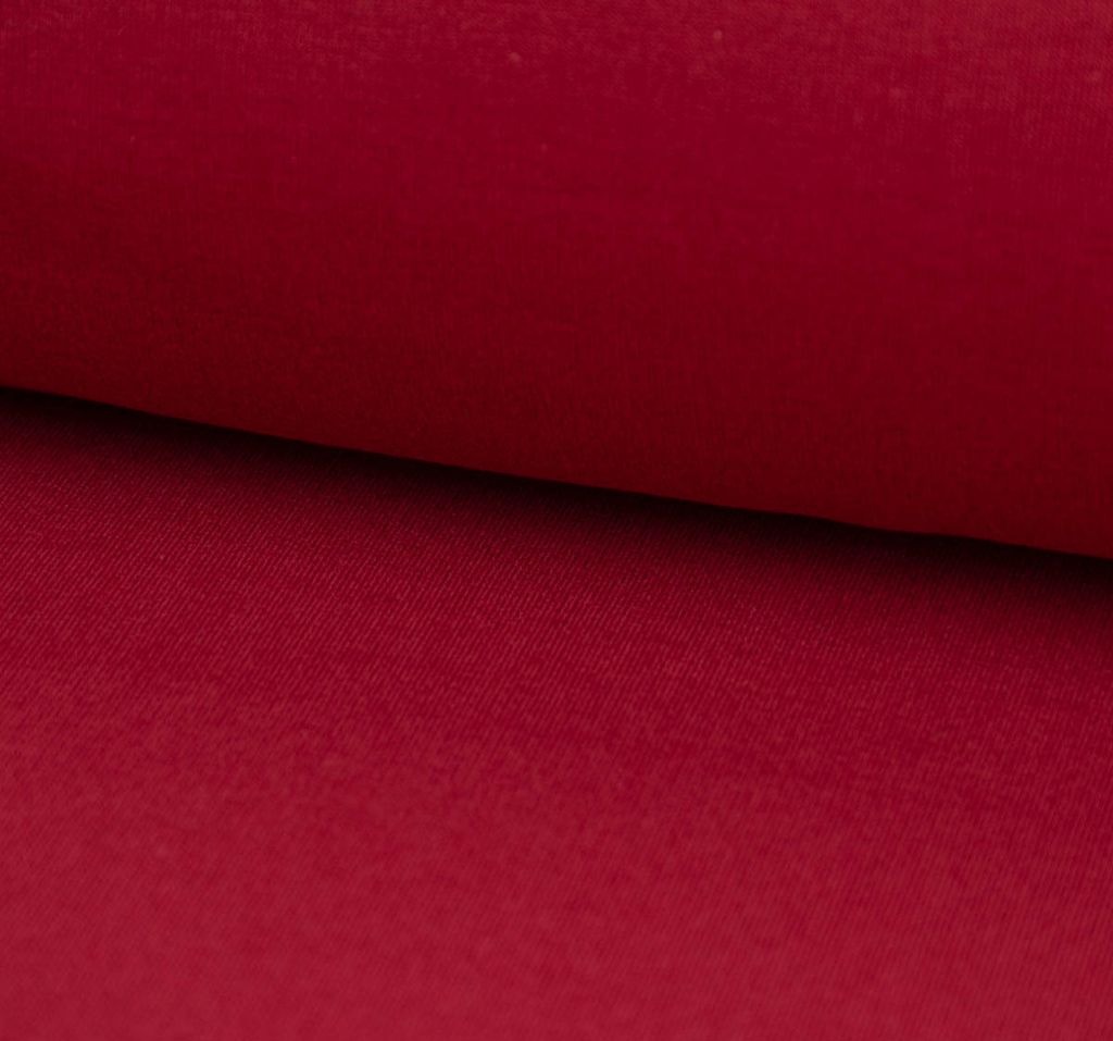 Sweatstoff Meterware Bio Soft dünn uni bordeaux Rot 1,5m