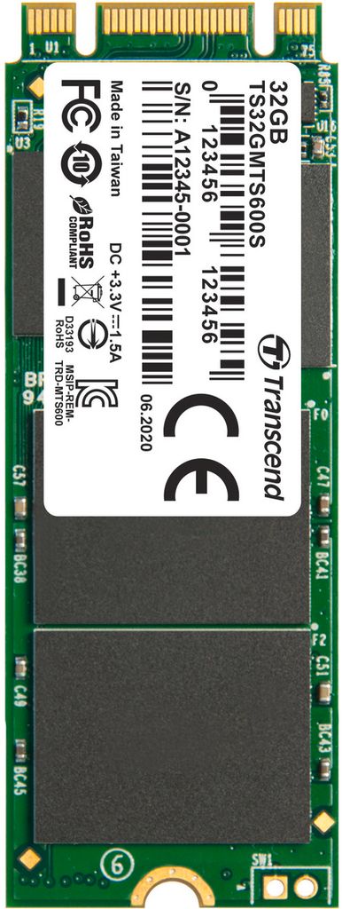 Transcend M.2 SSD 600S, 32 GB, M.2, 280 MB/s, 6 Gbit/s Produktbild 