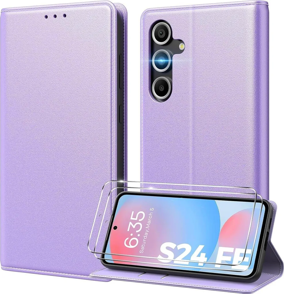 Housse Samsung Galaxy S24 FE 5G Anti-Casse avec Porte-Carte et Verre