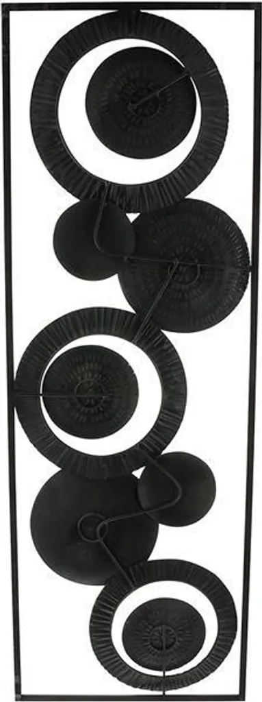 Tableau mural cercles métal bleu or effet vieilli - Look shabby chic - 3