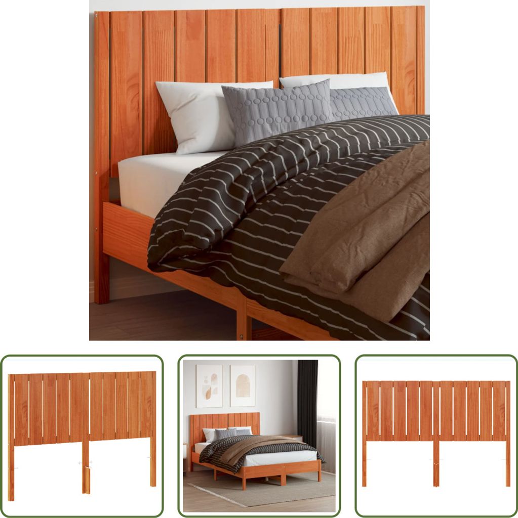 The Living Store Kopfteil Wachsbraun 135 cm Massivholz Kiefer