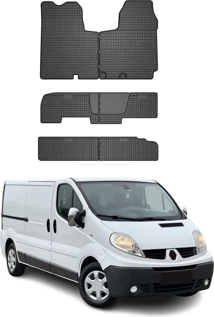 OMAC Gummi Fußmatten für Renault Trafic 2001-2014 Automatten Gummi Schwarz 6tlg