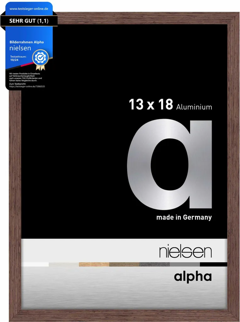 Cornice Nielsen Alpha 13x18 cm Alluminio Wengé | Qualità Professionale