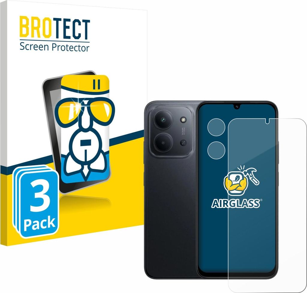 3x BROTECT Schutzglas für Xiaomi Redmi 15C (Display+Kamera) Schutzfolie Panzer Folie Glas Display Schutz klar