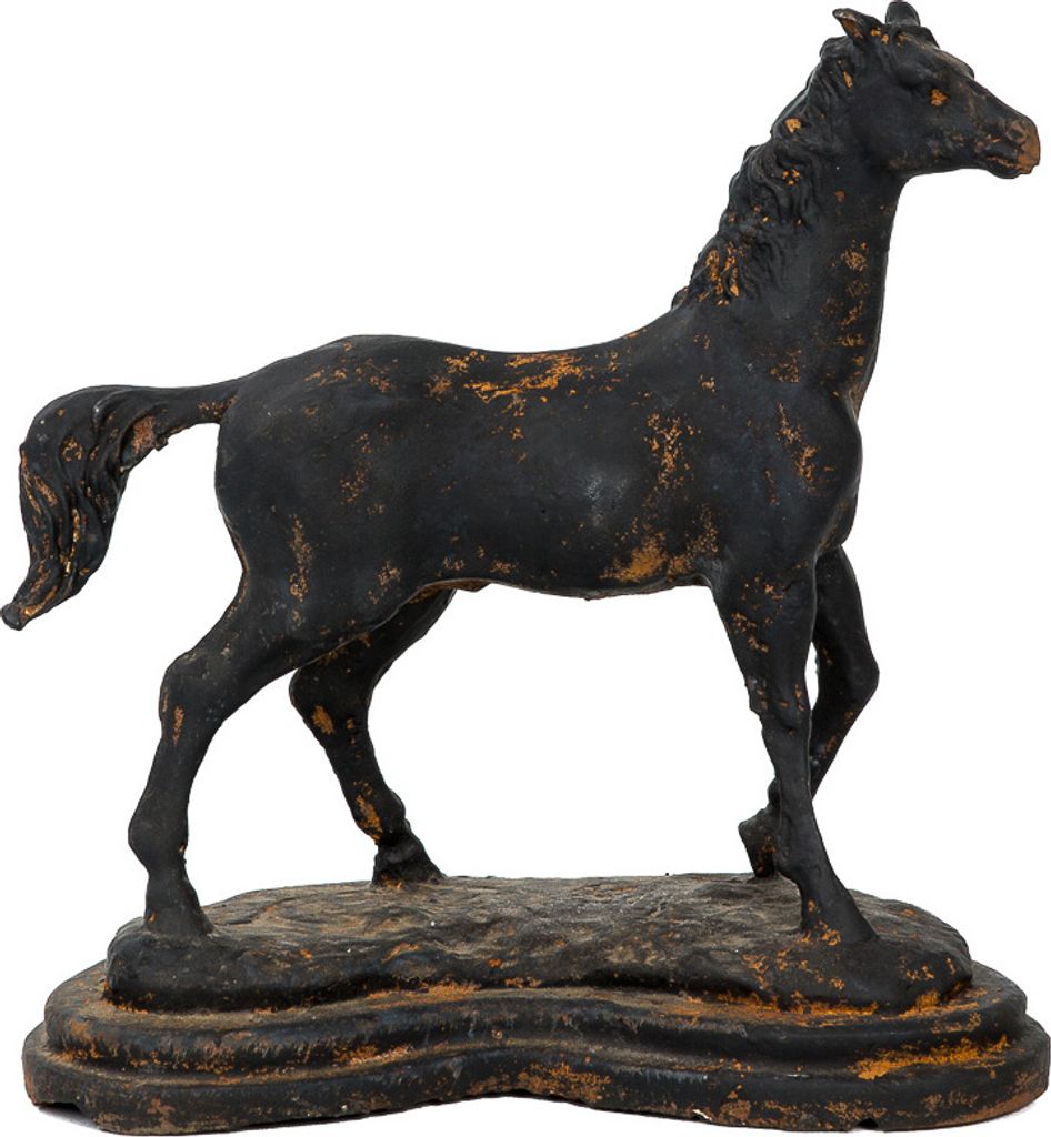 Skulptur Pferd auf einer Plinthe Figur Eisen 4,6kg Garten sculpture iron Horse