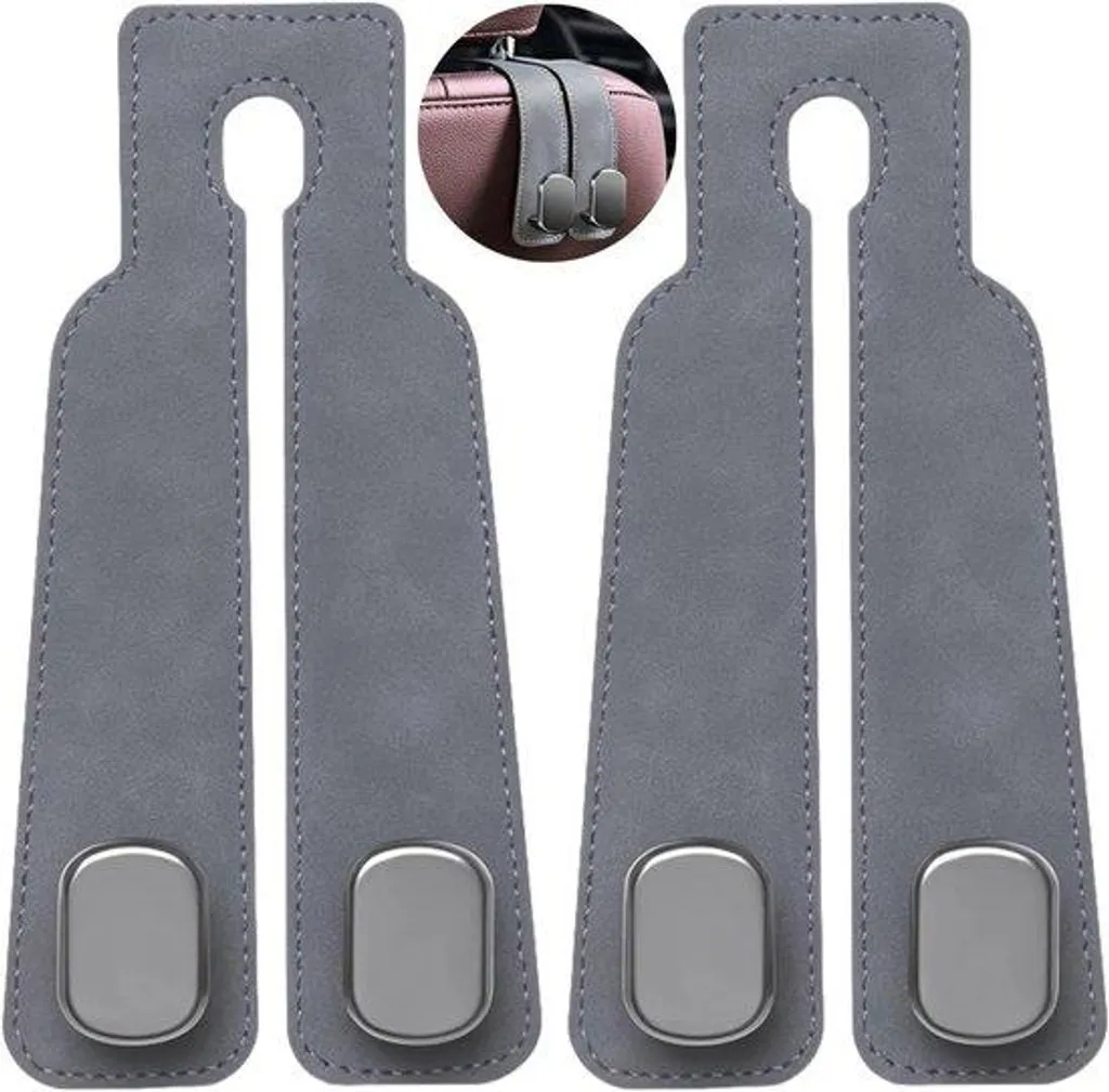 Organisateur de voiture : pack de 2 supports de siège gris multi-usages