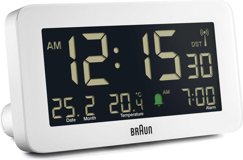 BRAUN BC10 DCF-W Sveglia radiocomandata bianca Orologi e Immagine del prodotto 