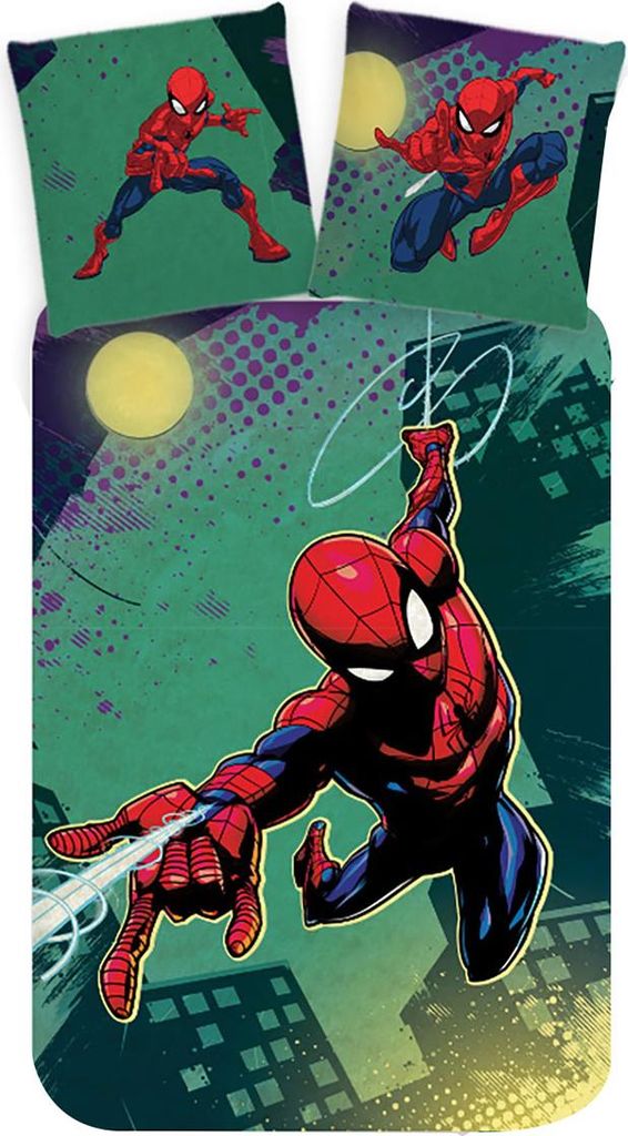 Spiderman Kleinkind Bettbezug Grün - 100 x 135 cm - Produktbild 