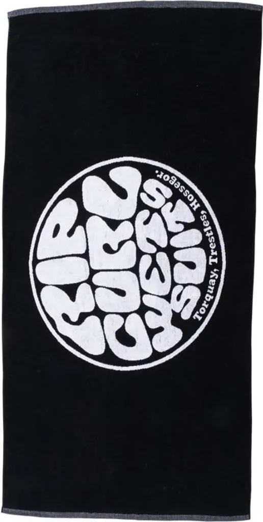 Serviette Rip Curl Logos Noir pour Homme - Drap de Bain Taille Unique