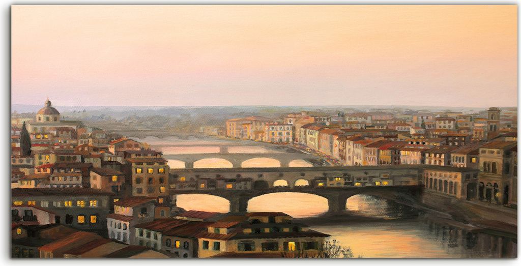 Coloray - Glasbild - 100x50 cm - Wandbild - Glasbilder - Foto Kunstdruck Italien Stadt Wasser