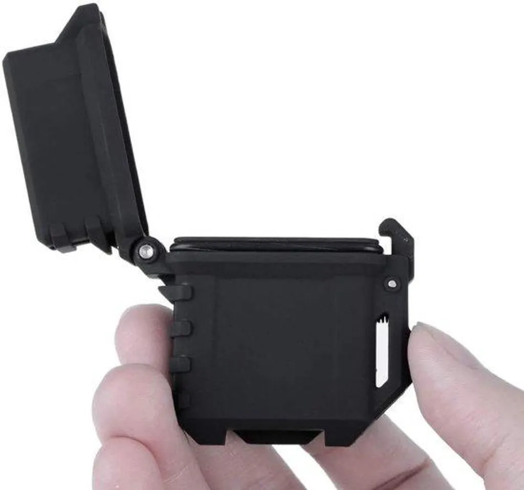 Étui pour briquet Zippo rigide noir avec passant de ceinture survie