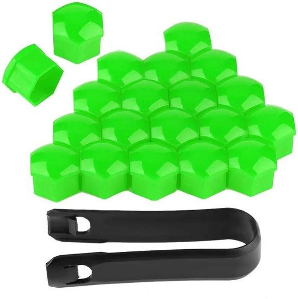 Protège-vis de roue 17mm sécurité anti-vol et anti-dévissage vert