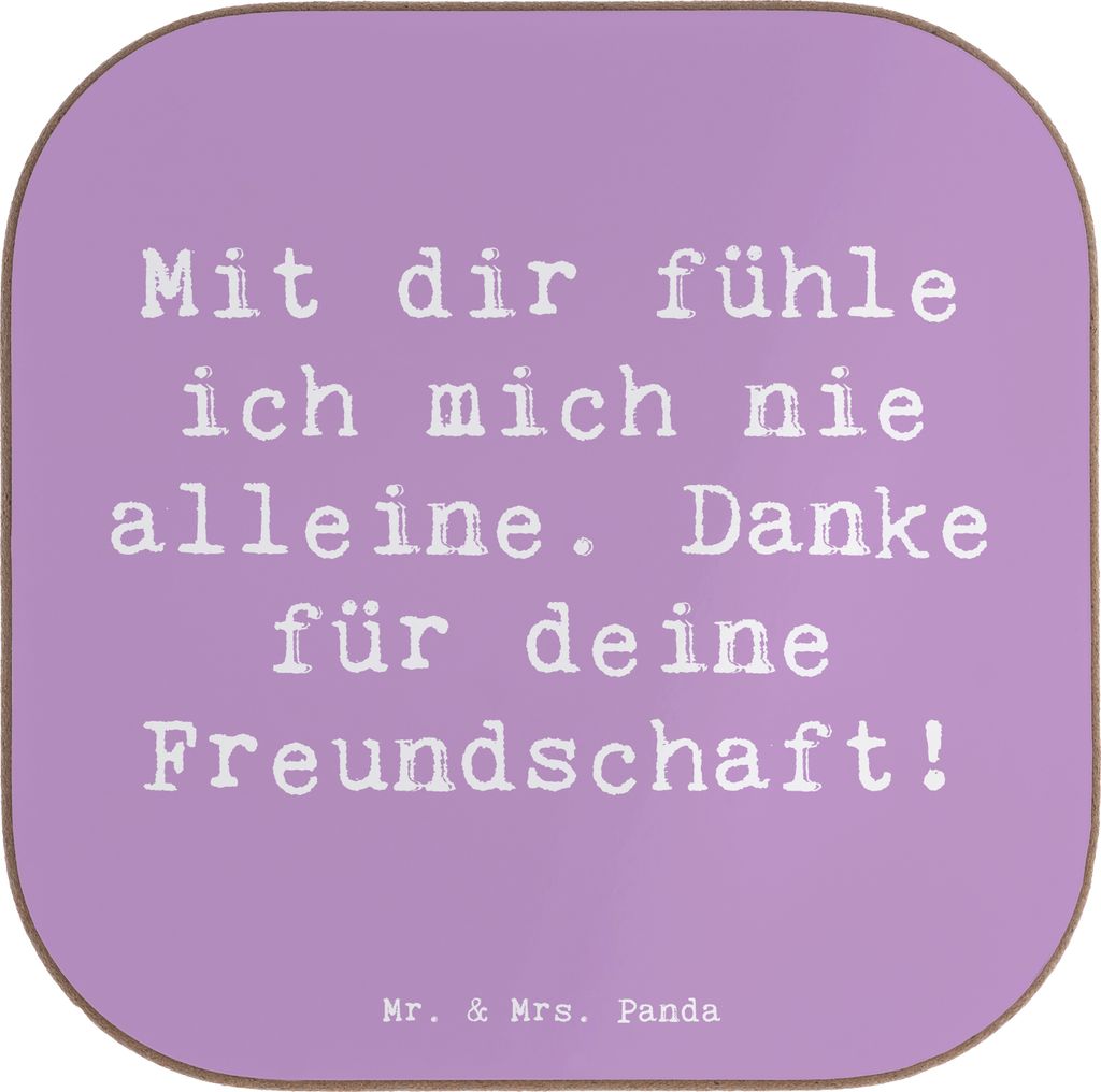 Mr. & Mrs. Panda Untersetzer für Gläser Spruch Beste Freundin - Lavendeltraum - Geschenk, emotionale Unterstützung, Danke sagen, Bedanken, Tisch...