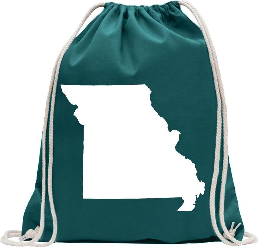 Kiwistar - Turnbeutel - petrol - USA - Bundesstaat - Missouri - Fun Rucksack Sport Beutel Gymsack Baumwolle mit Ziehgurt