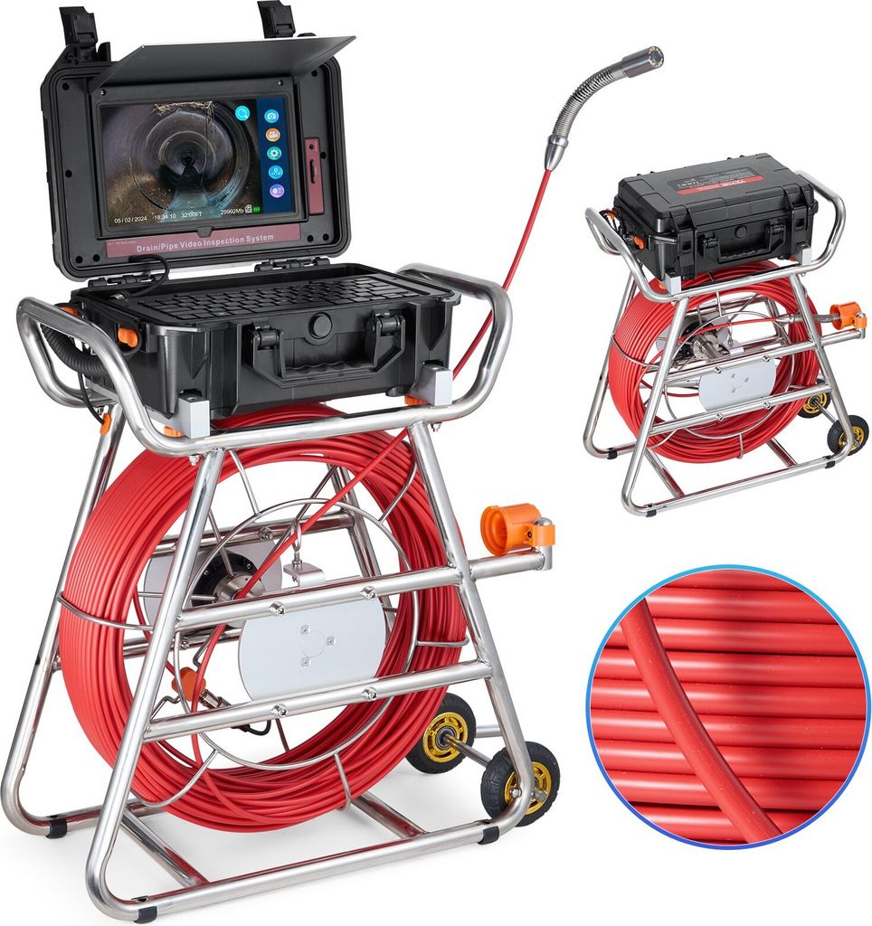Kanalkamera 100m Rohrinspektionskamera Endoskop mit 10,1 Zoll Touchscreen