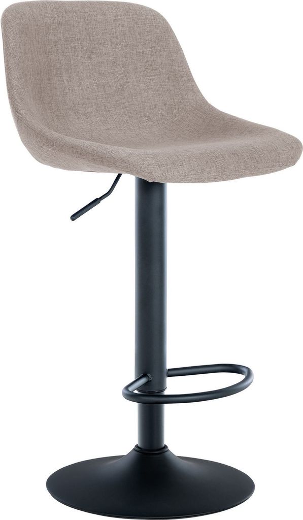 CLP Barhocker Loft mit Rückenlehne und 360 drehbar,taupe Stoff