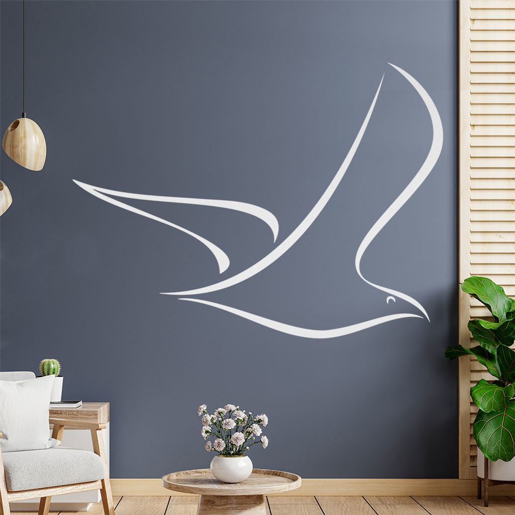 Vogel Linien Wandtattoo in 6 Größen - Wandaufkleber Wall Sticker - Dekoration, Küche, Wohnzimmer, Schlafzimmer, Badezimmer