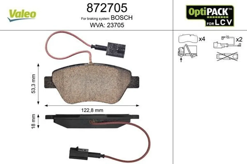 Valeo 872705 Plaquettes de Frein Avant pour Citroën Nemo et Peugeot Bipper