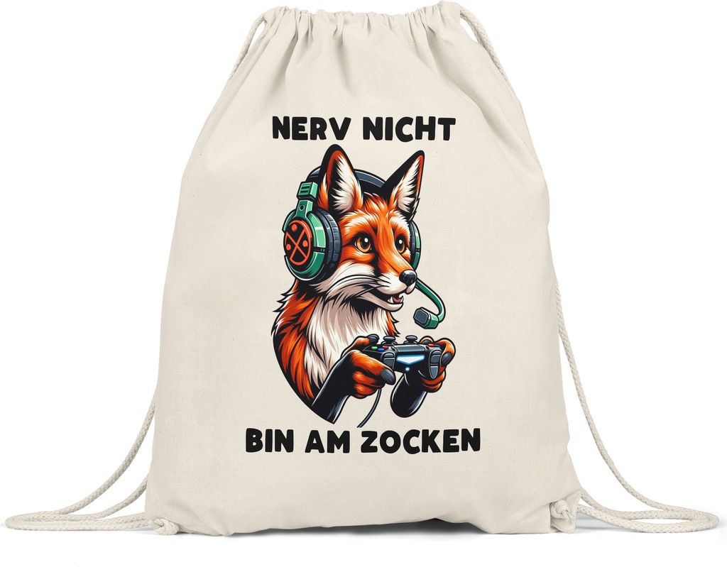 Nerv nicht Bin am zocken Fuchs Turnbeutel - Lustiges Gaming Produktbild 