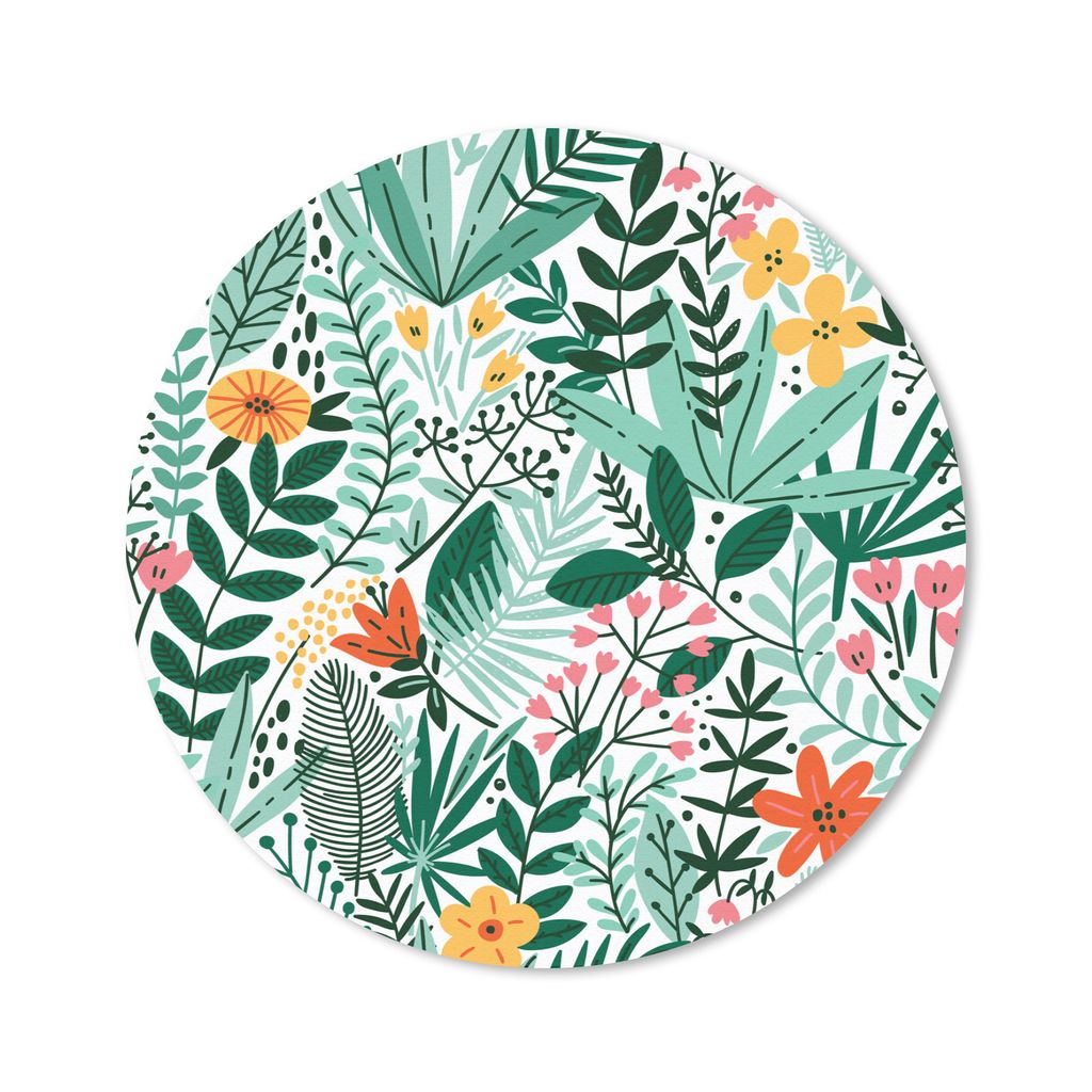 MuchoWow Mauspad Mousepad Sommer - Flora - Muster 40x40 cm - Mousepads - Maus Mat - Pad - Mausunterlage - Schreibtisch Accessoires