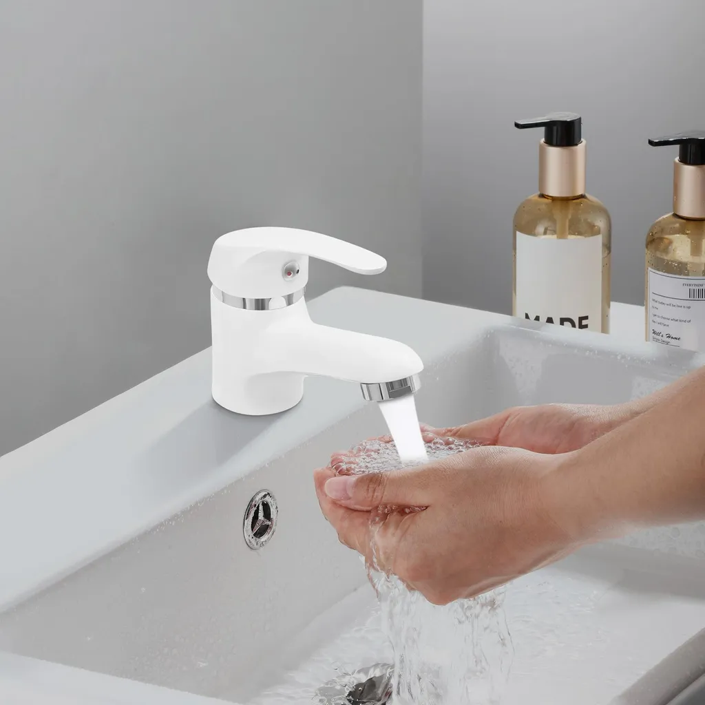 Rubinetto Lavabo Ottone Professionale - Cartuccia Ceramica e Flessibili 50cm - 2