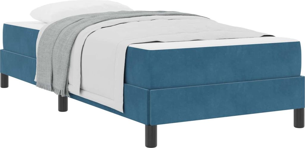 vidaXL Boxspringbett mit Matratze Dunkelblau 90 x 190 cm Stoff