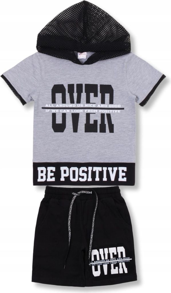 Jungen Sommer Set - T-shirt & Shorts - Größe 104 - grau - 95% Baumwolle - 2-teilig