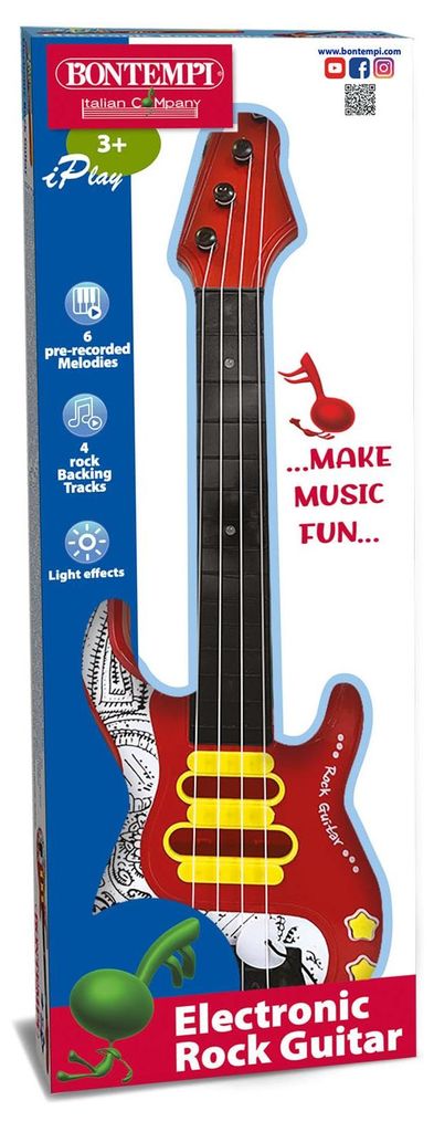 Bontempi elektrische Rockgitarre Spielzeug rot mit Licht Produktbild 