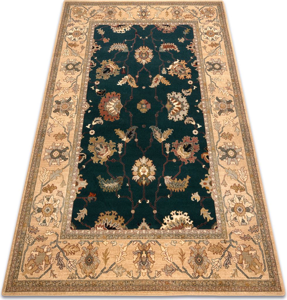 Wollteppich POLONIA Loare Rahmen smaragd Grün 235x350 cm