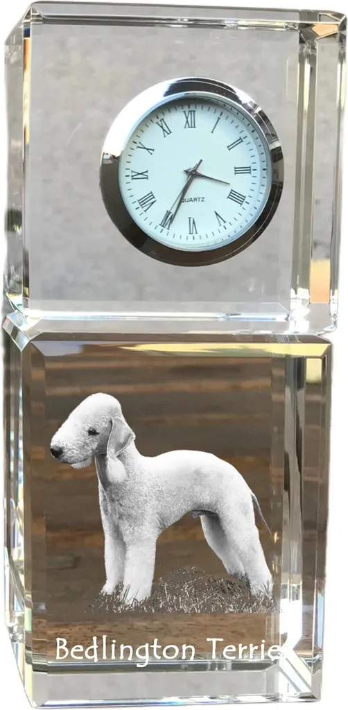 Orologio da Tavolo Bedlington Terrier Cristallo Art-Dog | Design Custom