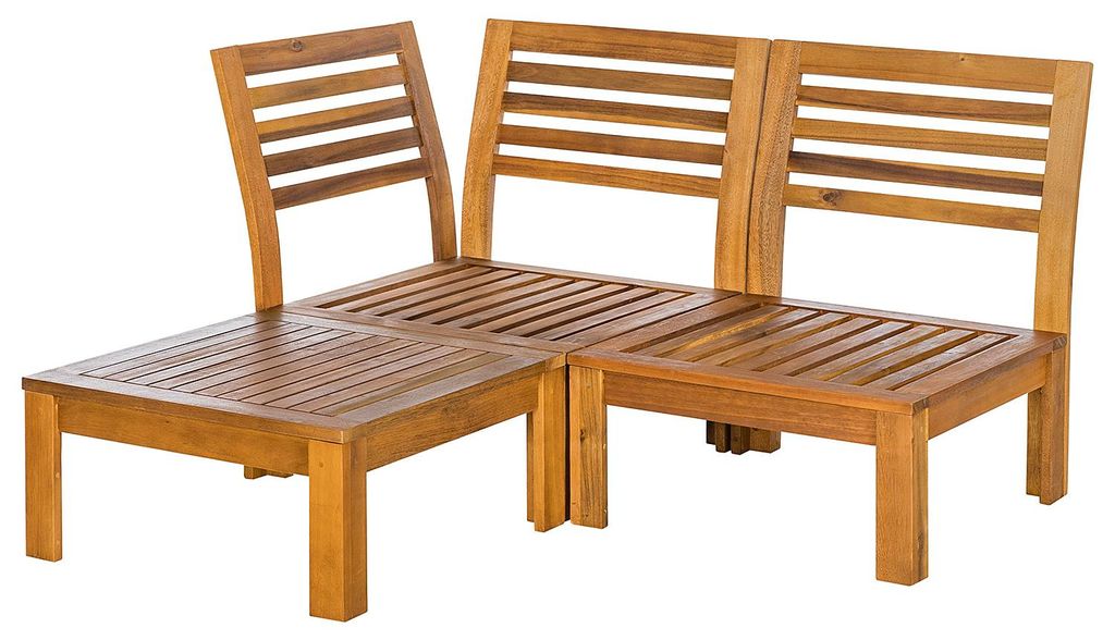 home24 Loungegruppe - 3-teilig - Webstoff / Akazie Massiv Produktbild 
