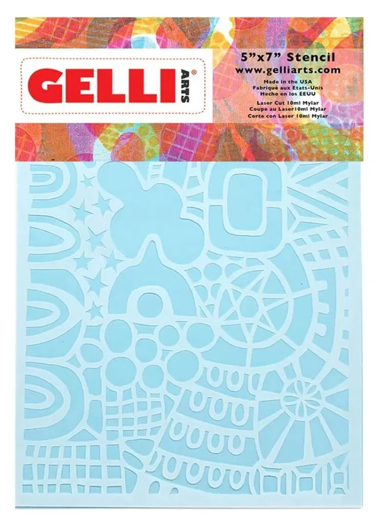 Pochoir Gelli Arts Toy Wonderland idéal pour scrapbooking et art journal