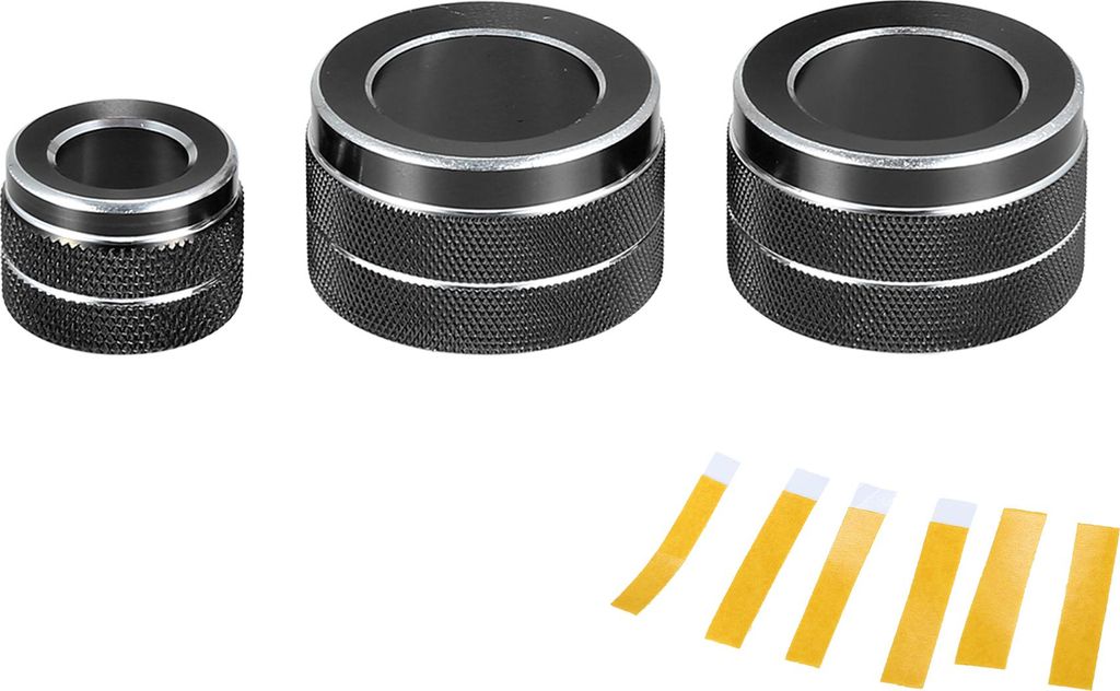Klimaanlage Radio Lautstärkeregler Schalterknopfabdeckungsring für BMW F10 11-16 / Innenraumdekor / Stilvolles Aluminiumlegierung / 3 Stück Schwarz