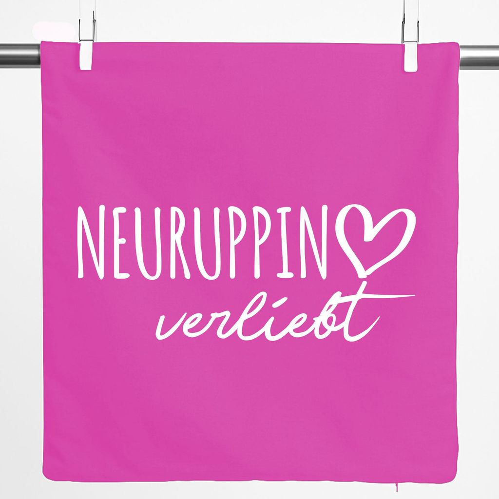 Huuraa Kissenbezug Neuruppin verliebt 40x40cm Fuchsia Baumwolle Dekokissenbezug Geschenkidee