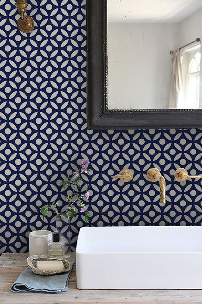 Coloray Fototapete 312x219 cm An Einer Wand Latex Latextapete - Porzellan Indigo Arabic Runde