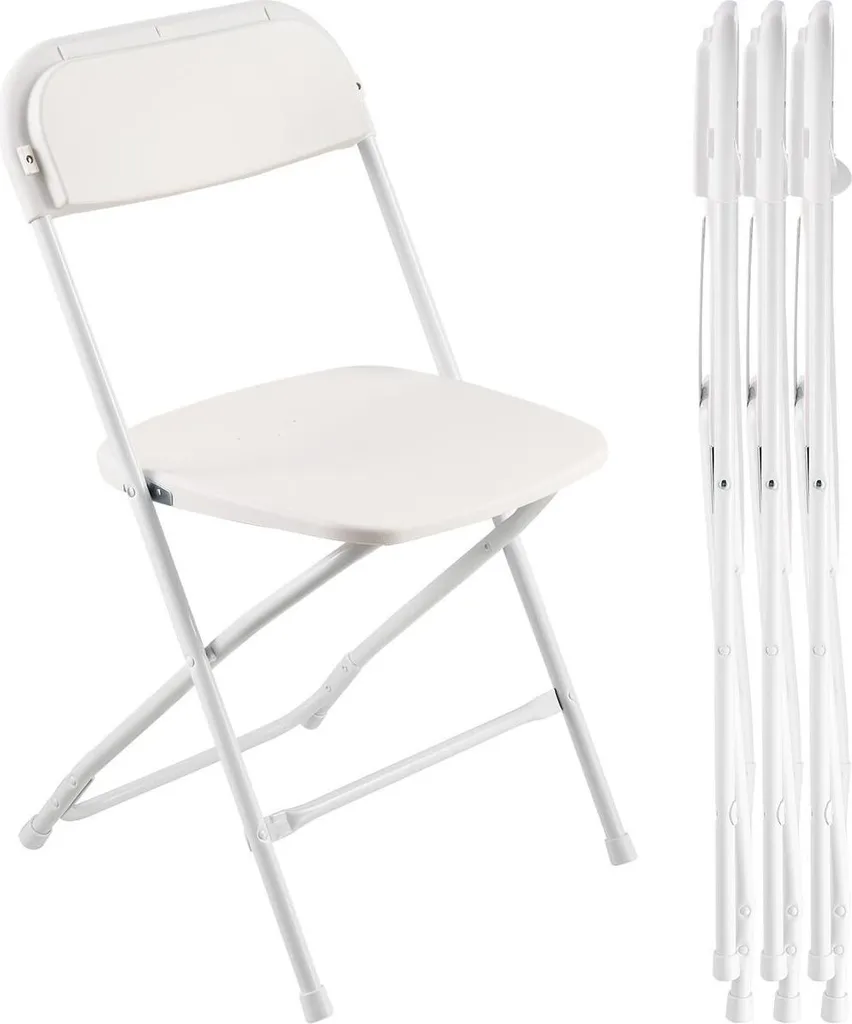 4 sedie pieghevoli Sedie portatili in plastica con telaio in metallo resistente