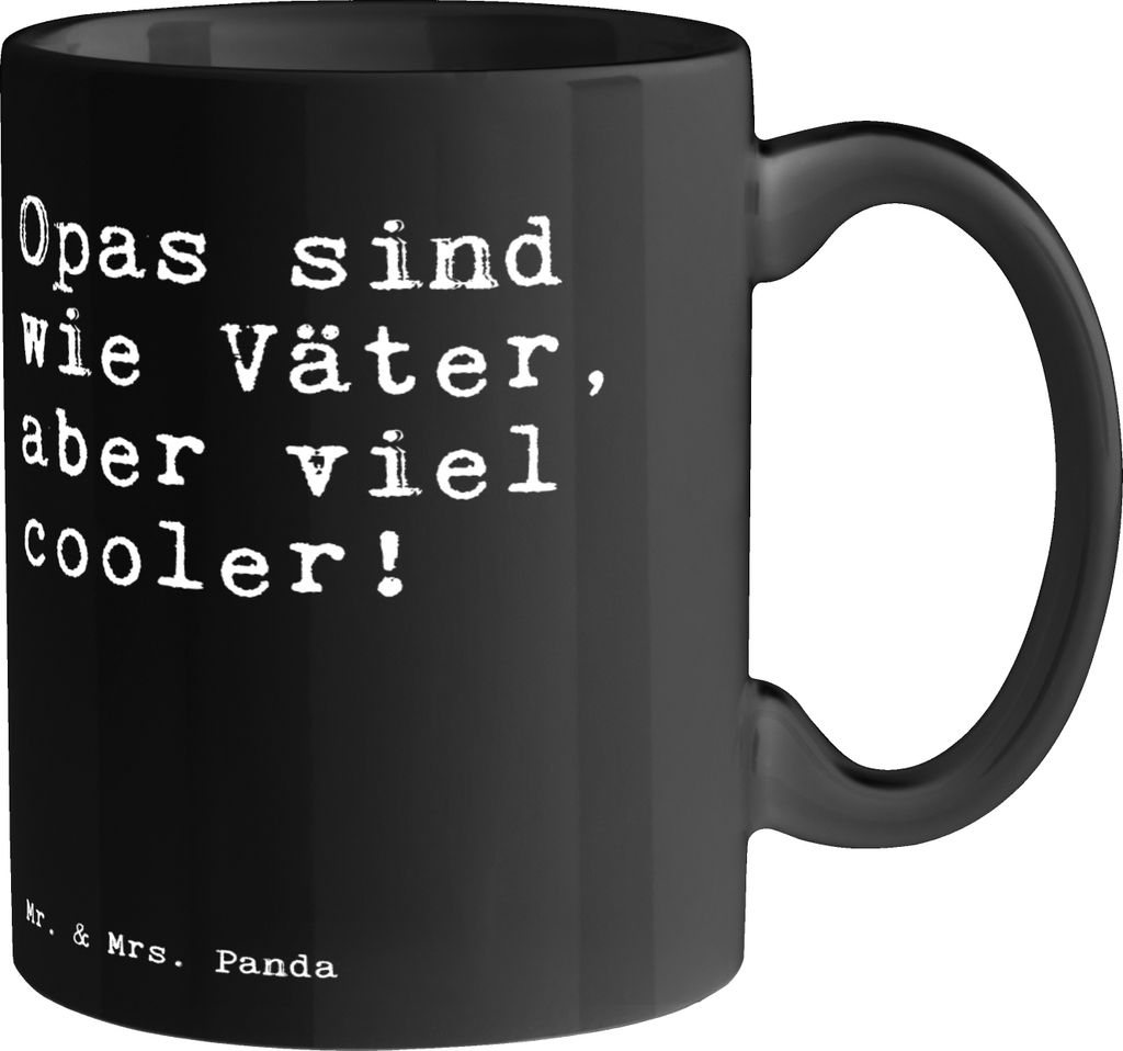 Mr. & Mrs. Panda Becher Opas sind wie Väter,... - Schwarz - Geschenk, Vatertag, Trinkbecher, Tasse mit Motiv, Großeltern, Opa, Sprüche, cappucci...