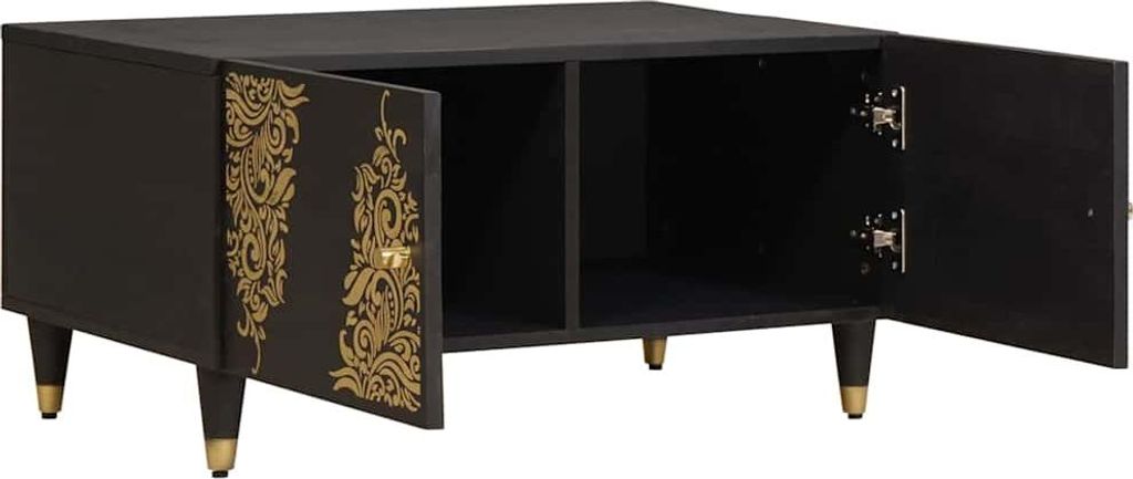 vidaXL Couchtisch Schwarz 80 x 50 x 40 cm Massivholz Mango