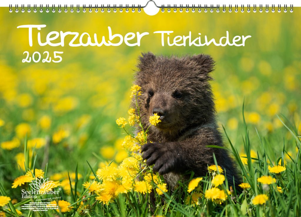 Tierkinderzauber DIN A3 Kalender für 2025 Tierbabys und Tierkinder - Seelenzauber