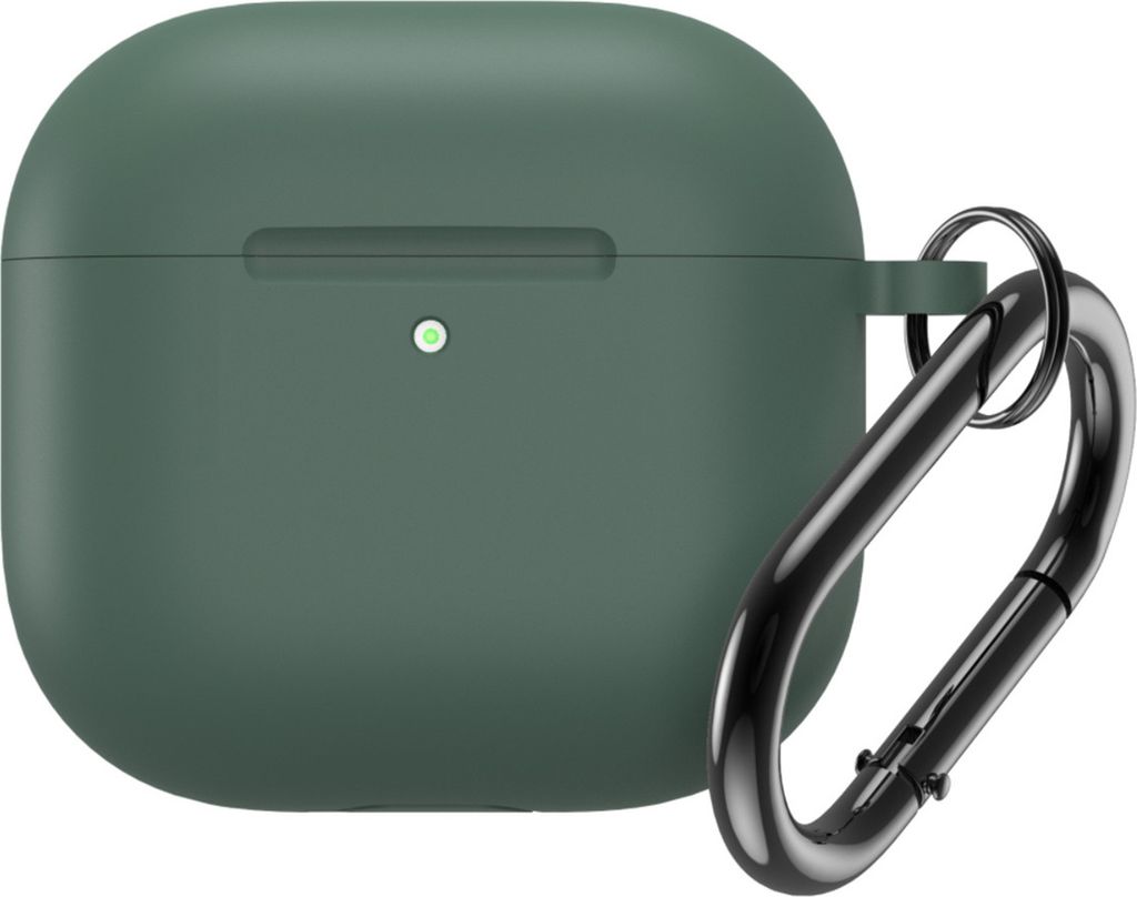 Custodia in silicone per Airpods 4 con moschettone - Verde Immagine del prodotto 