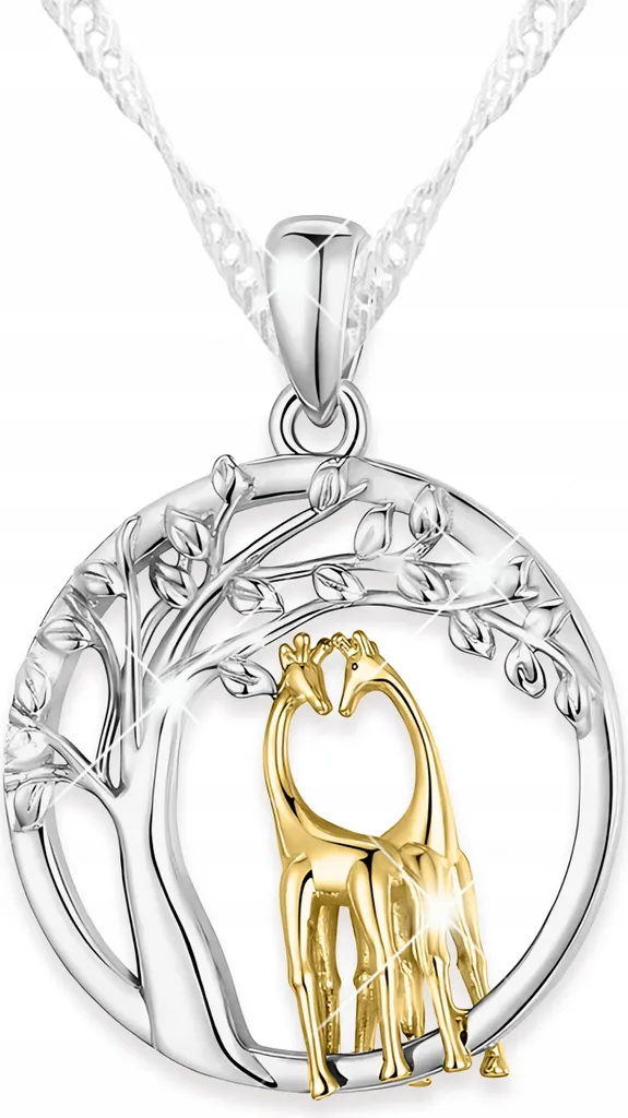 Idea Regalo Collana Giraffe Argento 925 | Spedizione Veloce Albero Vita