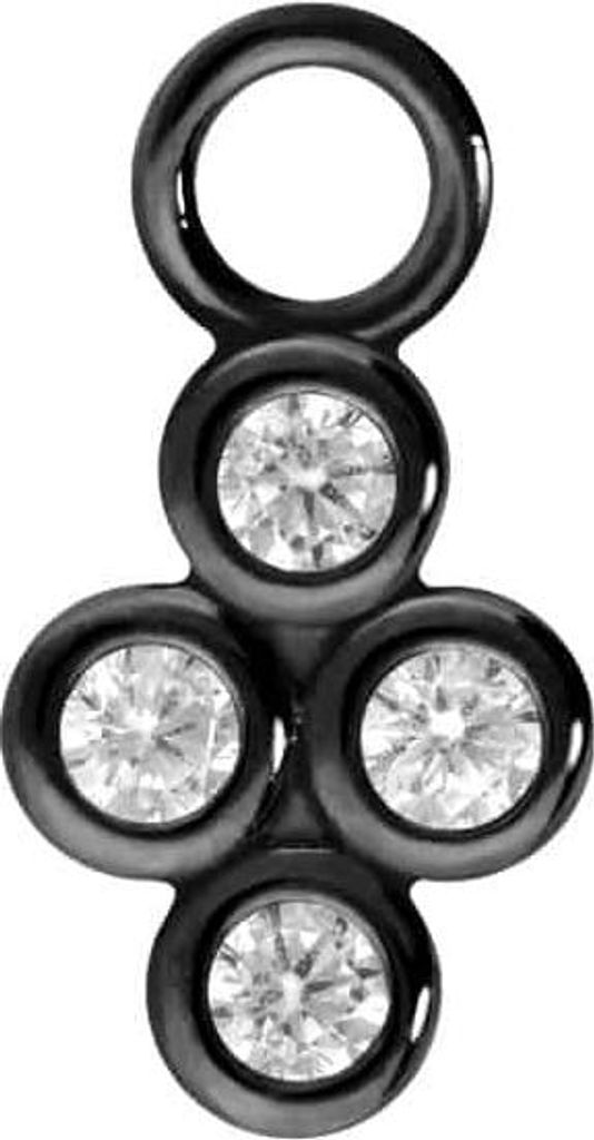 Chirurgenstahl Anhänger für Clicker 4 EINGEFASSTE KRISTALLE