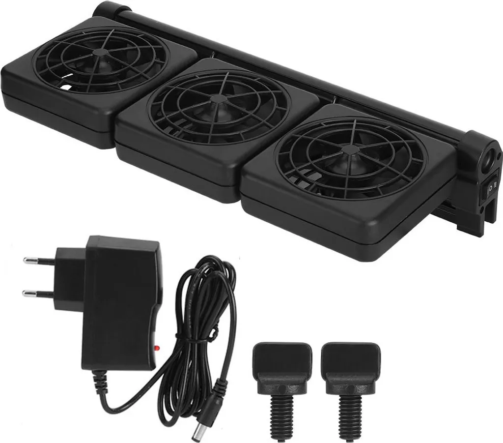 Ventilateur Aquarium Anti-Surchauffe avec 3 Têtes de Chiller Ajustables