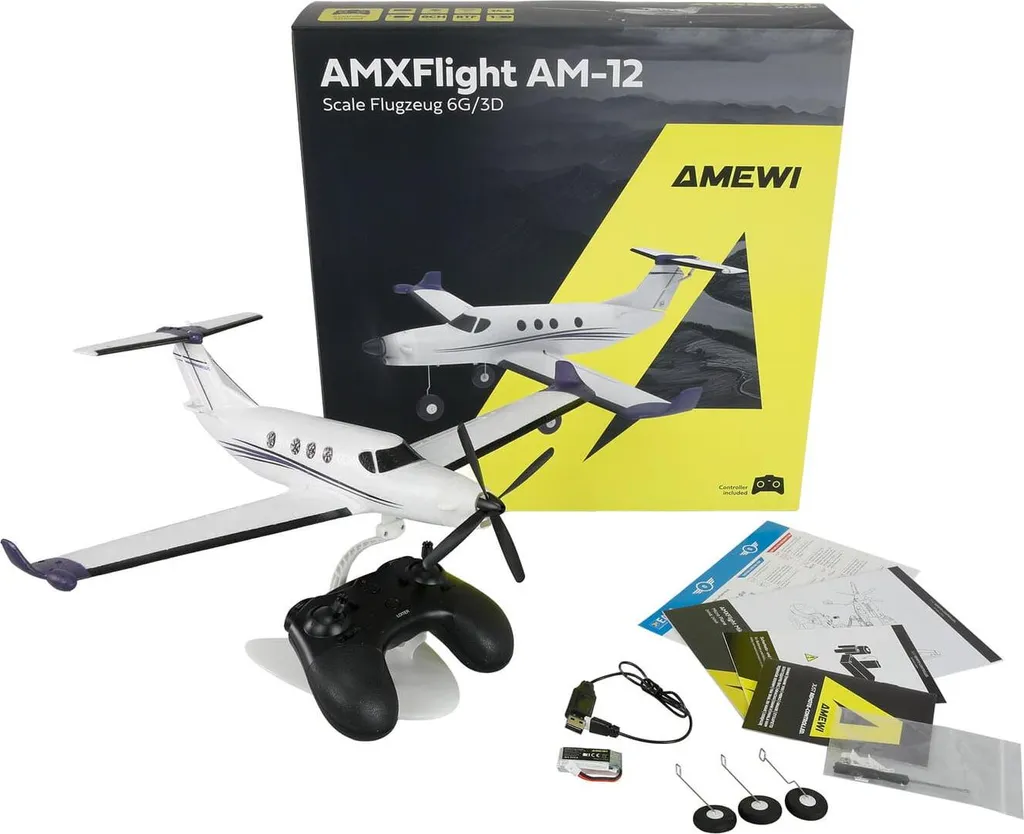 Avion RC 6 voies Amewi AM-12 Ready-to-Fly avec Mode 3D acrobatique - 2